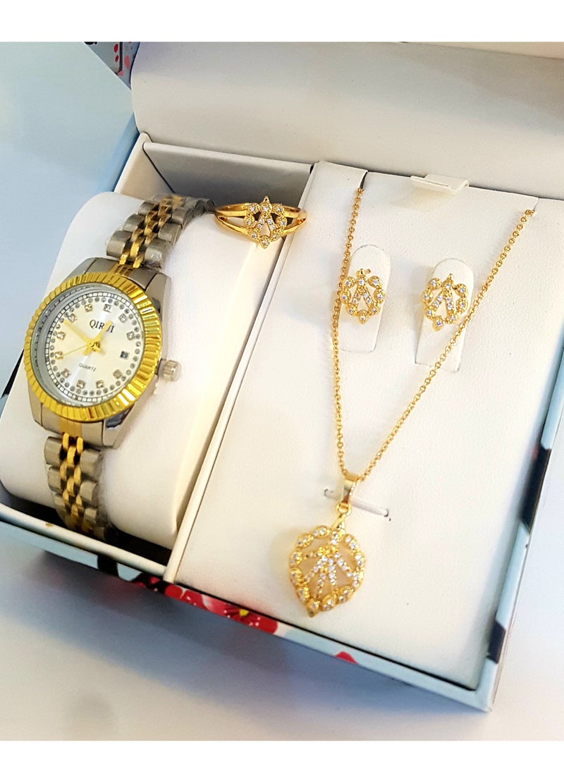 Women's watch and jewelry set