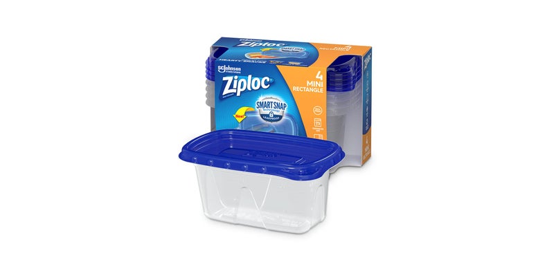 زيبلوك Ziploc حاوية متوسطة المستطيل 1.5 كوب 4 عدد (حزمة 1) - Image 2