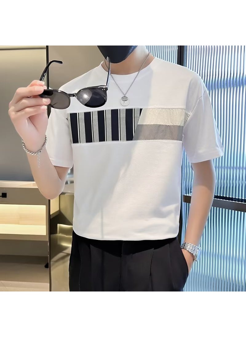 Generic - Short Sleeve T-shirt Men Summer Style High-end Sense Body Shirt Trendy Brand Men T-shirt Sleeveless Urban Style White - Image 1