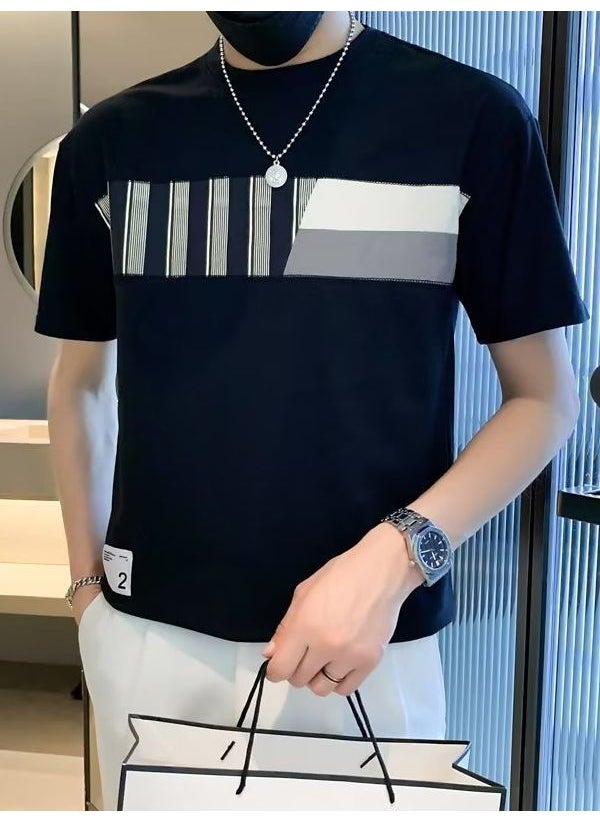 Generic - Short Sleeve T-shirt Men Summer Style High-end Sense Body Shirt Trendy Brand Men T-shirt Sleeveless Urban Style White - Image 1