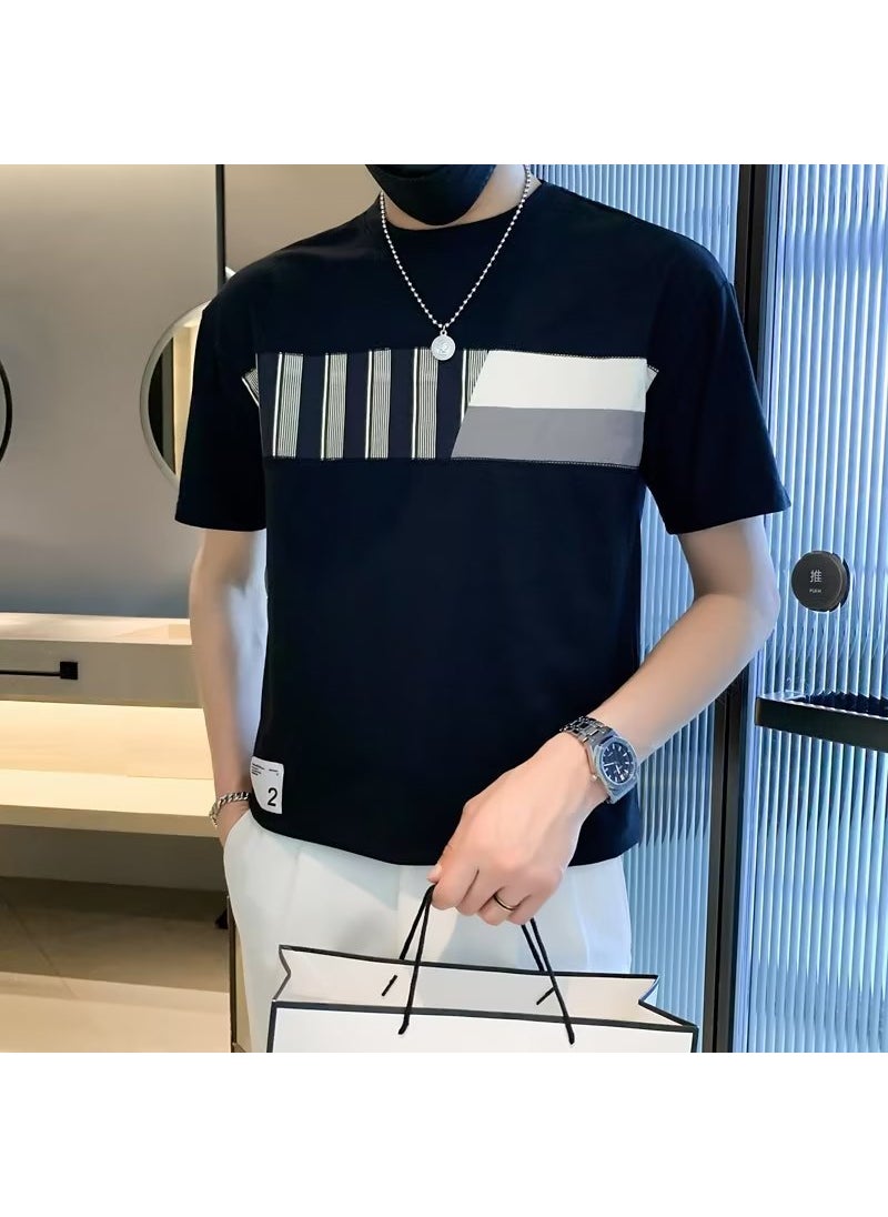 Generic - Short Sleeve T-shirt Men Summer Style High-end Sense Body Shirt Trendy Brand Men T-shirt Sleeveless Urban Style White - Image 1