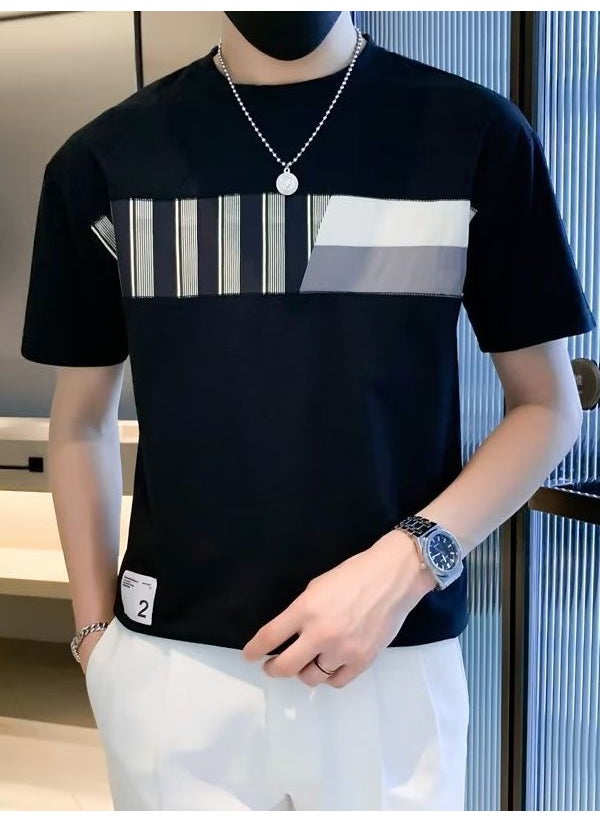 Generic - Short Sleeve T-shirt Men Summer Style High-end Sense Body Shirt Trendy Brand Men T-shirt Sleeveless Urban Style White - Image 1