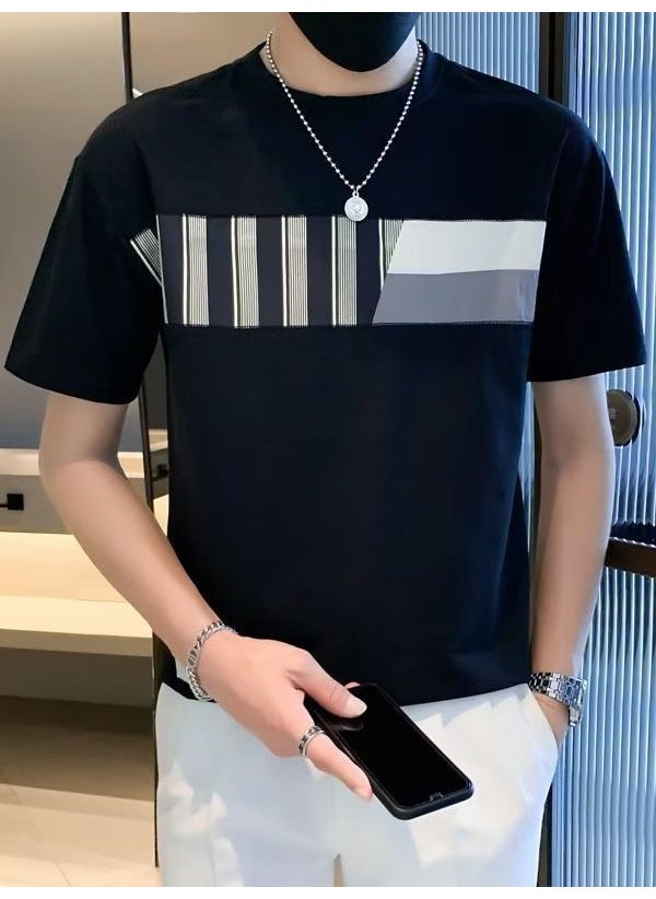 Generic - Short Sleeve T-shirt Men Summer Style High-end Sense Body Shirt Trendy Brand Men T-shirt Sleeveless Urban Style White - Image 1