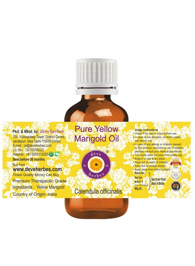 Deve Herbes Yellow Marigold Oil | Infused | Pure | Non-Sticky | Lightweight | Gentle Blend | For Skin Application | For Men & Women | All Skin Types | 15ml - Image 4