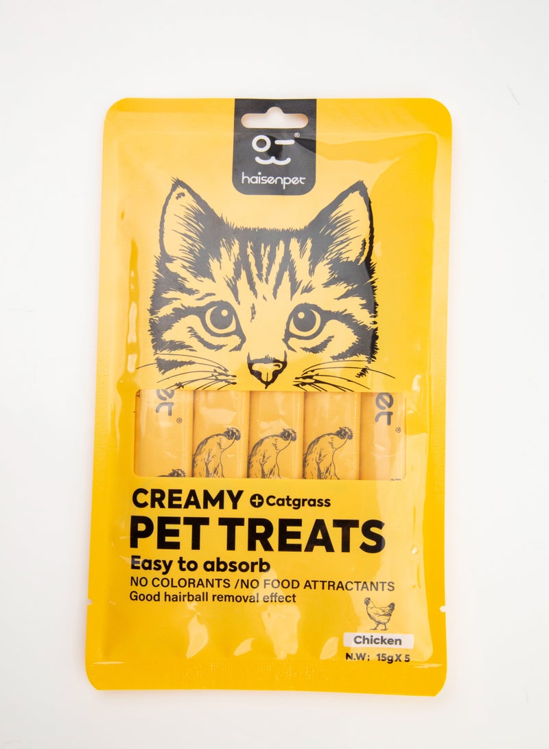 هايزنبيت مكافآت القطط بنكة الدجاج مكونة من 5 عبوات 15g - Image 1