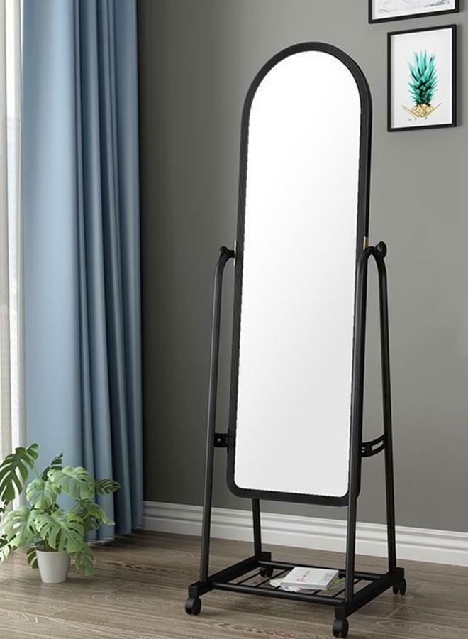 GoldenLike Mirror with Stand,Dressing Mirror Full Length Mirror with Holder and Storage Space Floor Standing Mirror for Bedroom Adjustable Stand Up mirror Simple Elegant Mirror on Wheels - Image 1