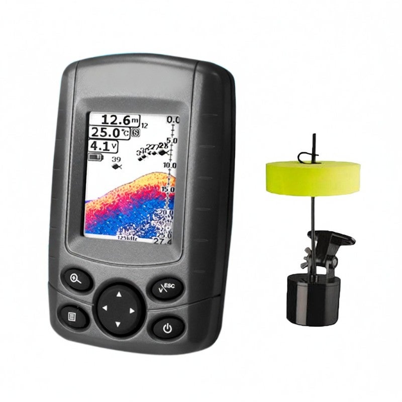 Phiradar Portable Fish Finder Handheld Fishfinder Fish Depth Finder Detector with Sonar Transducer and LCD Display - Image 1