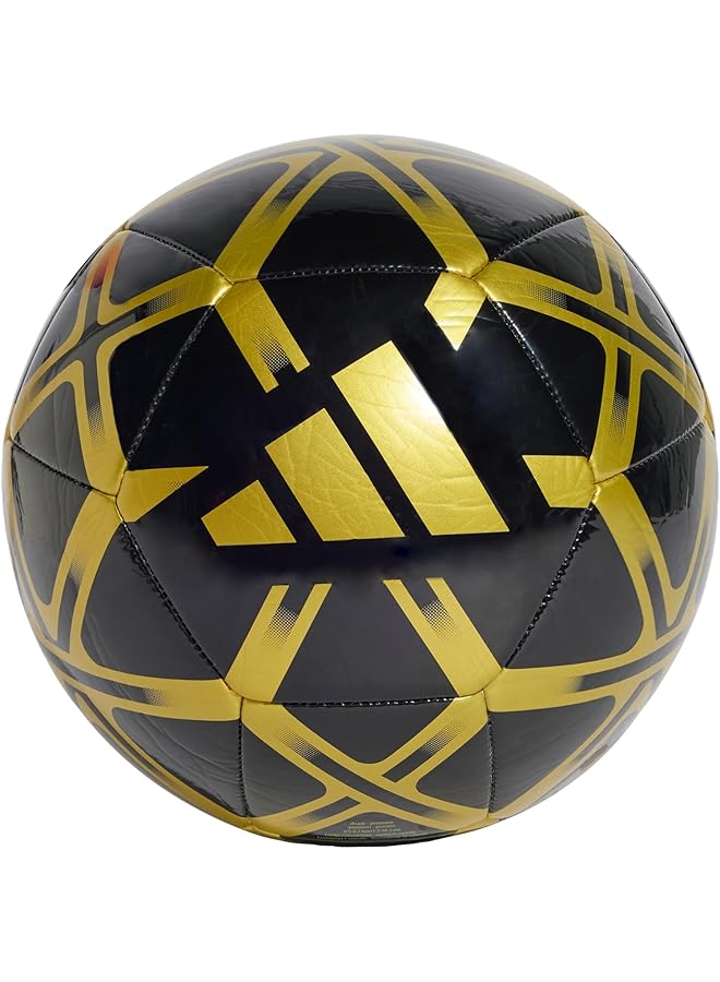 adidas كرة نادي ستارلانسر للبالغين للجنسين، أسود/ذهبي، مقاس 37 يورو - Image 1