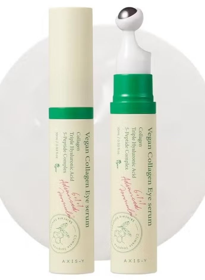 مصل العيون الكولاجين المحور y مع حمض الهيالورونيك الثلاثي ومجمع الببتيد 5 | رعاية التجاعيد ، الحد من الخط الرفيع ، تفتيح | نباتي وخالي من القسوة العناية بالبشرة الكورية | 10 مل / 0.33 فلوريدا. أوز. - Image 1