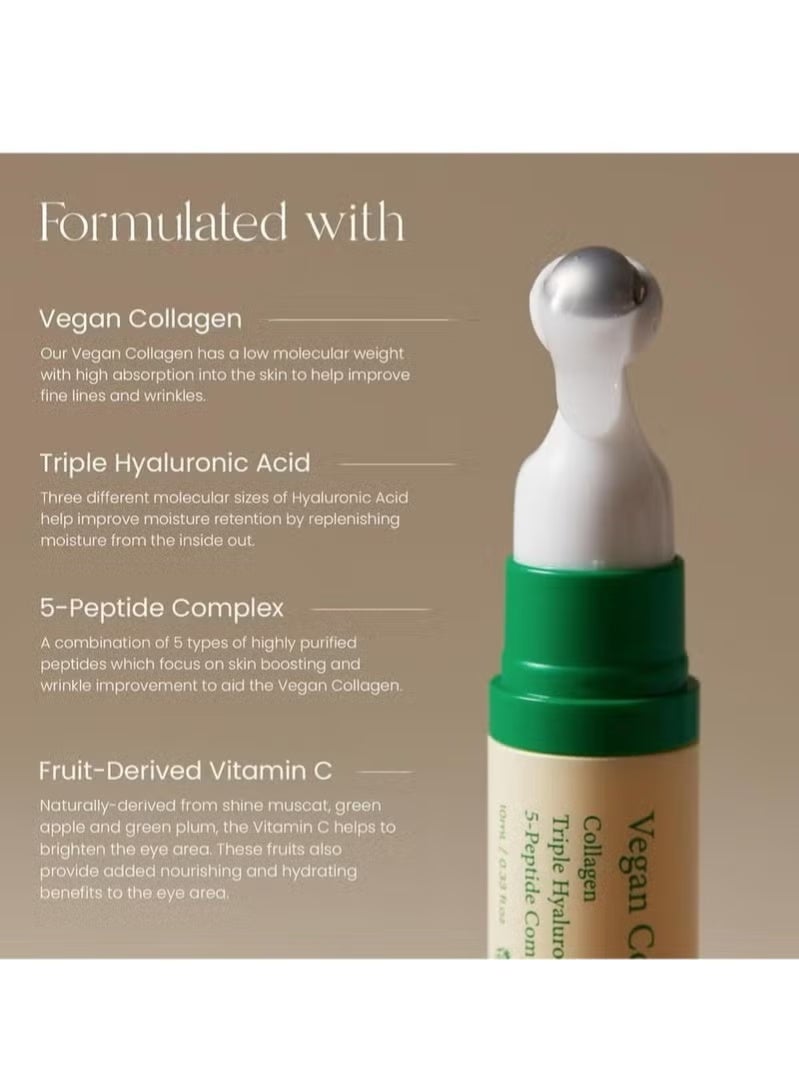 مصل العيون الكولاجين المحور y مع حمض الهيالورونيك الثلاثي ومجمع الببتيد 5 | رعاية التجاعيد ، الحد من الخط الرفيع ، تفتيح | نباتي وخالي من القسوة العناية بالبشرة الكورية | 10 مل / 0.33 فلوريدا. أوز. - Image 2