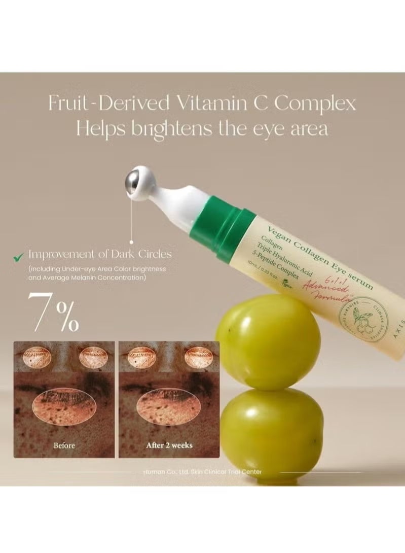 مصل العيون الكولاجين المحور y مع حمض الهيالورونيك الثلاثي ومجمع الببتيد 5 | رعاية التجاعيد ، الحد من الخط الرفيع ، تفتيح | نباتي وخالي من القسوة العناية بالبشرة الكورية | 10 مل / 0.33 فلوريدا. أوز. - Image 4