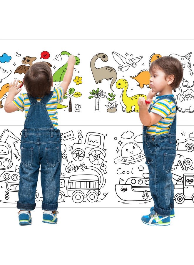 KolorFish KolorFish Coloring Re-Stick Drawing Paper Roll for Kids, 118X12 Inch Large Coloring Poster for Toddlers, Art Paper Crafts Gift for Class Home Birthday Party (Dinosaur Paradise, 3 Meters) - Image 2
