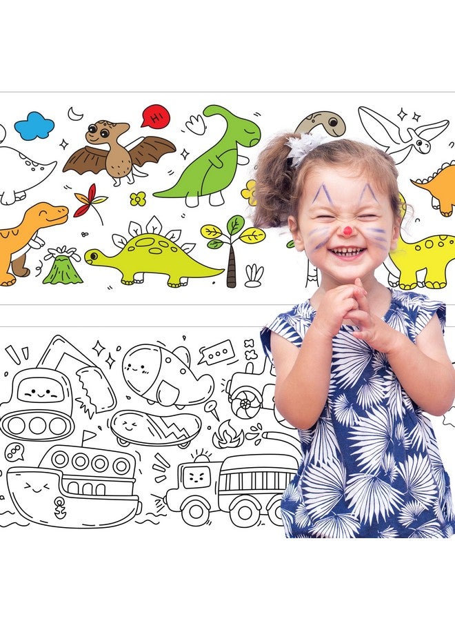 KolorFish KolorFish Coloring Re-Stick Drawing Paper Roll for Kids, 118X12 Inch Large Coloring Poster for Toddlers, Art Paper Crafts Gift for Class Home Birthday Party (Dinosaur Paradise, 3 Meters) - Image 4