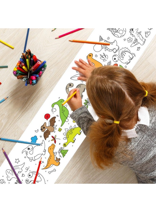 KolorFish KolorFish Coloring Re-Stick Drawing Paper Roll for Kids, 118X12 Inch Large Coloring Poster for Toddlers, Art Paper Crafts Gift for Class Home Birthday Party (Dinosaur Paradise, 3 Meters) - Image 3