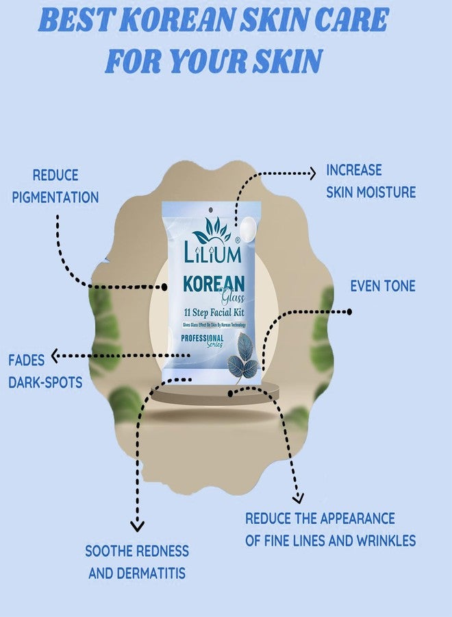 LILIUM Korean Glass Facial Kit | 11 Step Professional | Glass Skin Effect with Korean Technology | For Glowing, Bright & Smooth Skin | For All Skin Types | 91g + 66ml - Image 5