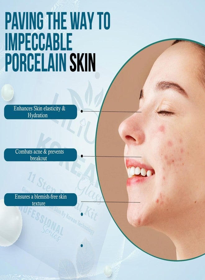 LILIUM Korean Glass Facial Kit | 11 Step Professional | Glass Skin Effect with Korean Technology | For Glowing, Bright & Smooth Skin | For All Skin Types | 91g + 66ml - Image 2