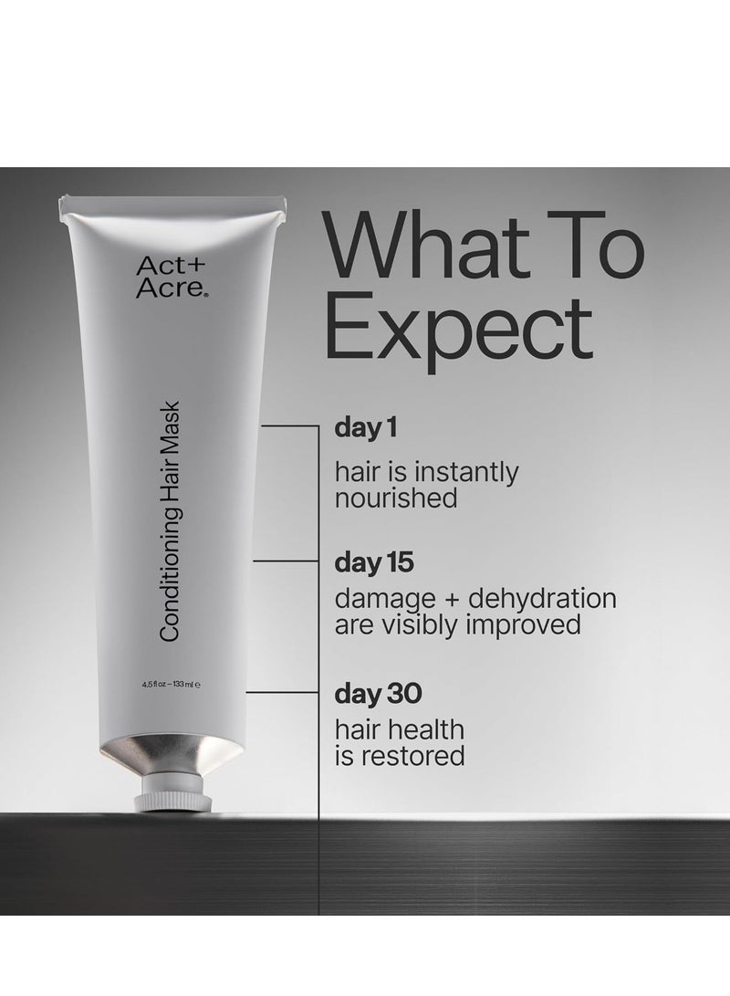 Act+Acre ACT+ ACRE Restorative Conditioning Hair Mask - Cold Processed Hair Treatment for Hydrating Dry and Damaged Hair - Moisturizing Silicone Free Hair Masks (4 Fluid Ounces) - Image 2