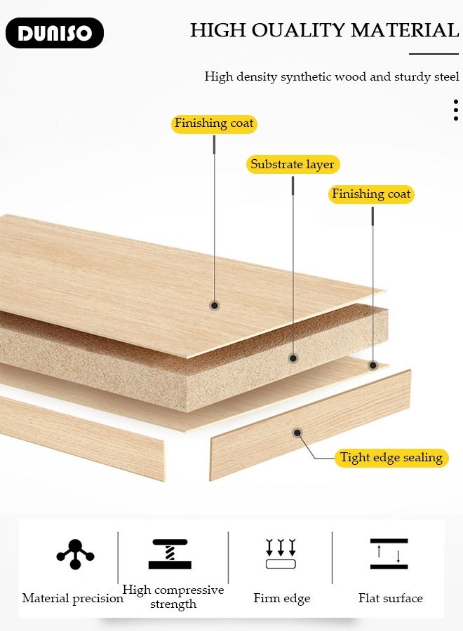 DUNISO Desktop Shelves, 2 Tier Desktop Shelf Organizer, Desktop Organizer Shelf, Kitchen Spice Rack, Adjustable Desktop Display Shelf Rack, Countertop Bookshelf for Tabletop, School, Office, Dorm Organization - Image 3