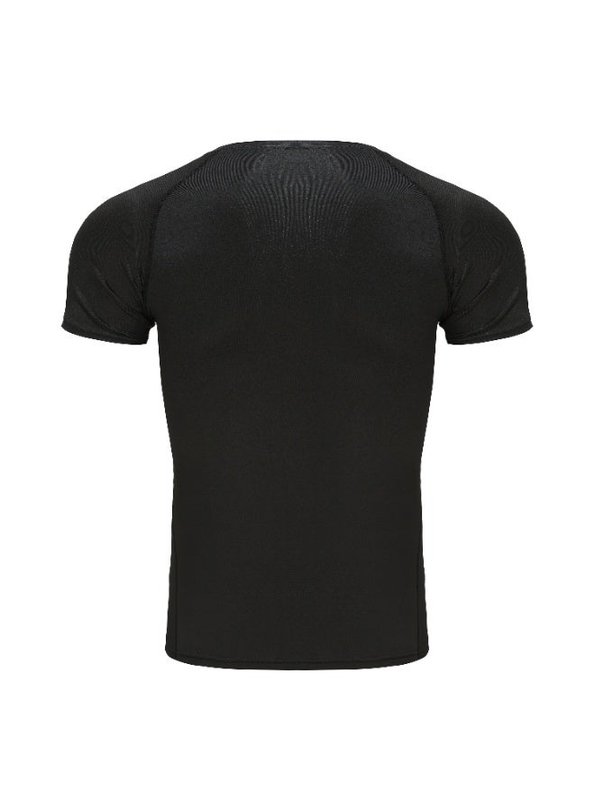 قميص تي شيرت قصير الأذرع الضيق الرياضي للرجال سريع الجفاف، قماش ضاغط مرن للتمرينات الرياضية واللياقة البدنية - Image 2