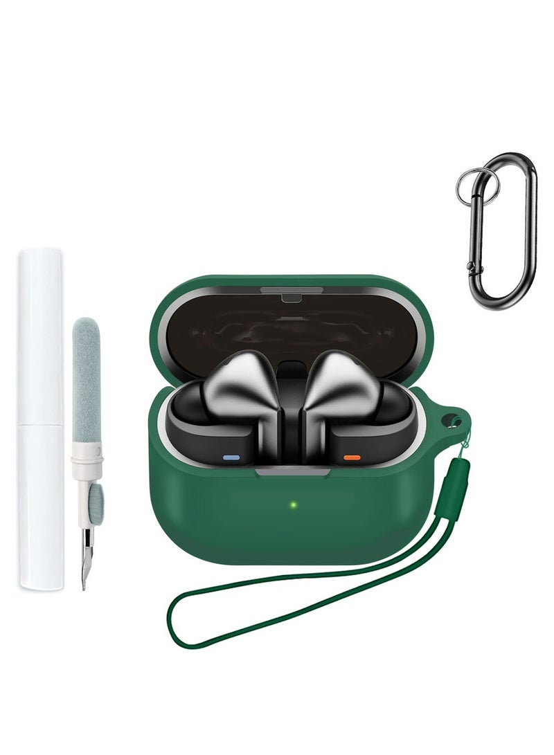 ( 4 في 1 ) سيليكون القضية متوافق مع سامسونج غالاكسي Buds3 برو / Buds3 غالاكسي ، مع سلسلة المفاتيح وتنظيف كيت ( الأخضر ) - Image 1