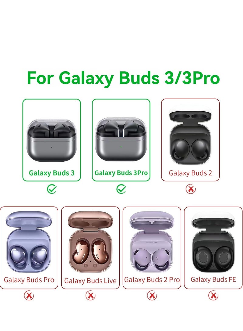 ( 4 في 1 ) سيليكون القضية متوافق مع سامسونج غالاكسي Buds3 برو / Buds3 غالاكسي ، مع سلسلة المفاتيح وتنظيف كيت ( الأخضر ) - Image 2