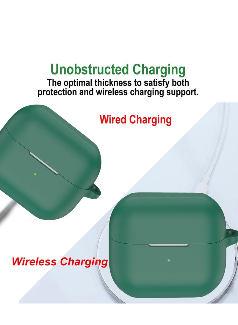 ( 4 في 1 ) سيليكون القضية متوافق مع سامسونج غالاكسي Buds3 برو / Buds3 غالاكسي ، مع سلسلة المفاتيح وتنظيف كيت ( الأخضر ) - Image 3