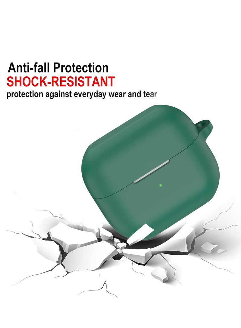 ( 4 في 1 ) سيليكون القضية متوافق مع سامسونج غالاكسي Buds3 برو / Buds3 غالاكسي ، مع سلسلة المفاتيح وتنظيف كيت ( الأخضر ) - Image 4