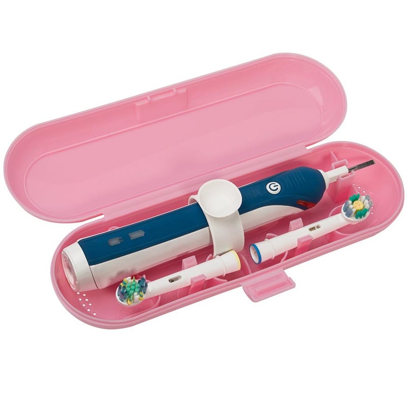 Plastic Electric Toothbrush Travel Case for OralB Pro Series Pink