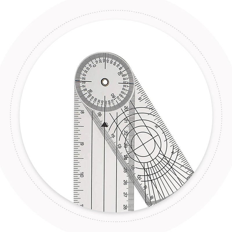 Medical Goniometer for Physical Therapy Joint Spinal Range of Motion Measurement PVC Plastic - Image 4