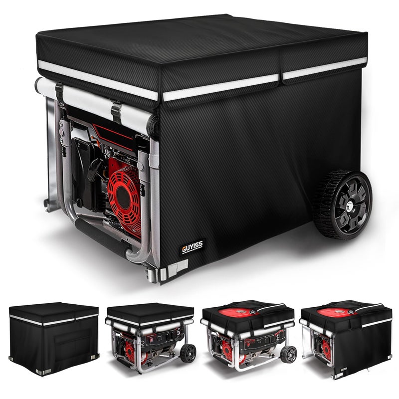 GUYISS 2025 Upgrade 900D+210D Heavy Duty Thicken Fabric. GUYISS Generator Cover, 32x24x24 inch Generator Covers While Running, Top Can Be Opened for Refueling. All-weather Generator Protective Cover.Black - Image 1