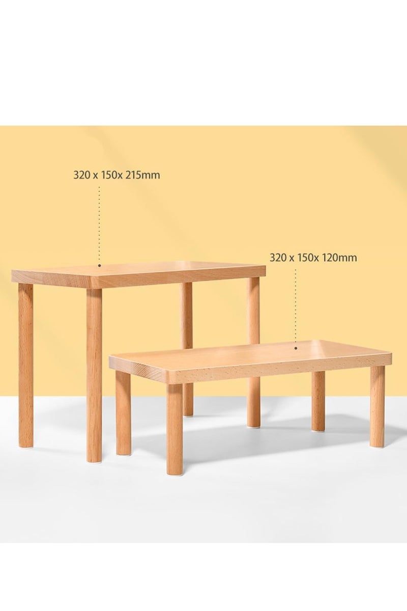 Eckek   Wood Display Risers, Organizer Stand, Riser Stand for Figures, Cupcake, Perfume and More - Image 3