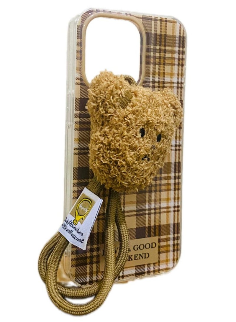 Genric Protective Case Stylish Creative Back Cover For iPhone 15 Pro Max With Medal Brown  - Image 2