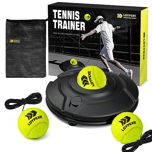 LOYPEXE Tennis Practice Rebounder Tennis Trainer Set Solo Tennis Trainer with String Practice Equipment 3 Replacement Rebound Balls Portable Tennis Practice Equipment for Adults Kids Beginners - Image 1