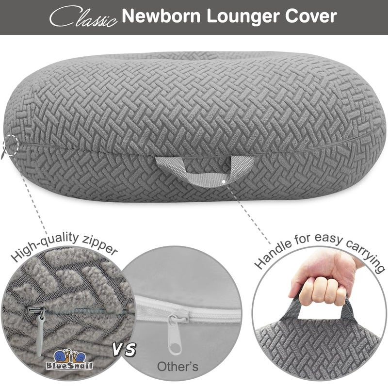 BlueSnail Strechy Newborn Lounger Cover, Removable and Ultra Soft Sung Fitted Baby Lounger Slipcover by BlueSnail (2 Pack, Gray+Light Gray) - Image 4