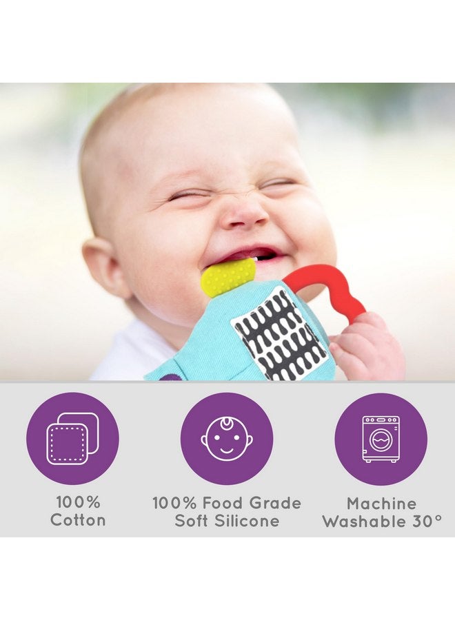 Gummee Glove Baby Teething Mitten 6 Months + Premium Quality Detachable Teether Ring and Travel Bag - Turquoise - Undroppable - Soothe Babies Painful Gums Naturally - Image 3