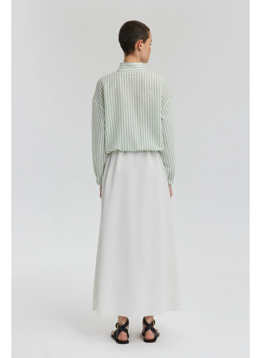 تاتشي Button Detailed High Collar Blouse