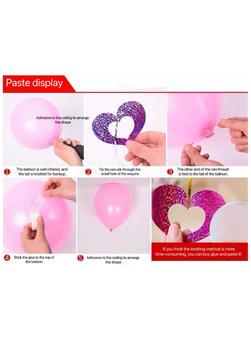 زخرفة 100 قطعة حفلة مطر زخرفة حفلة زفاف زخرفة عيد ميلاد تخطيط منطاد على شكل قلب زخرفة الحفلة - Image 5