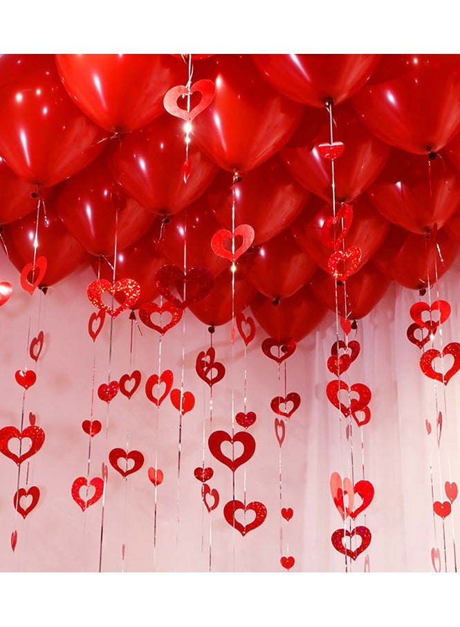 زخرفة 100 قطعة حفلة مطر زخرفة حفلة زفاف زخرفة عيد ميلاد تخطيط منطاد على شكل قلب زخرفة الحفلة - Image 2