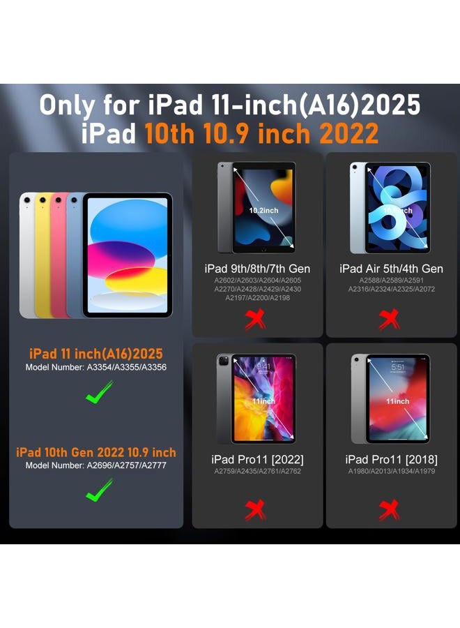 Auorld Case for iPad A16 11th Generation 11 Inch 2025, Auorld for iPad 10th Generation 10.9 inch 2022 case with Screen Protector, 360 Degree Rotating Stand Shoulder Strap Pencil Holder,Purple Mint - Image 2