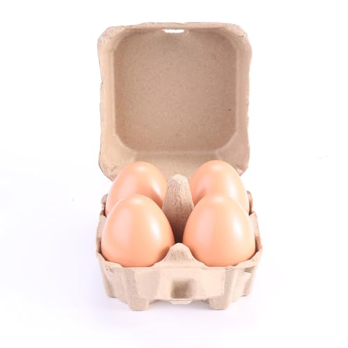 LayHyand 30 Pack Egg Cartons 4 Count, Cheap Bulk Pulp 4 Cell Containers Vintage Easter, 1/3 Dozen Sturdy Natural Kraft Paper Holder Box for Storage Fresh Chicken Huevo 2x2 - Image 4