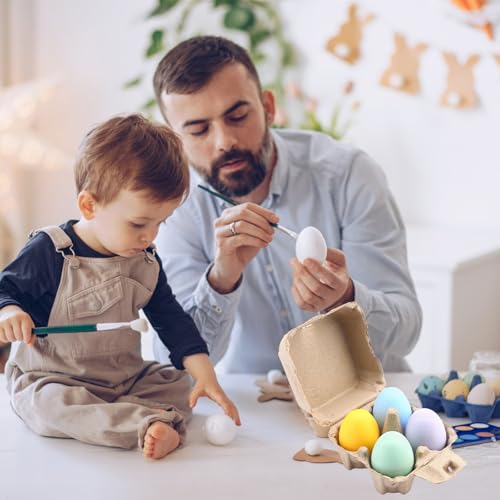 LayHyand 30 Pack Egg Cartons 4 Count, Cheap Bulk Pulp 4 Cell Containers Vintage Easter, 1/3 Dozen Sturdy Natural Kraft Paper Holder Box for Storage Fresh Chicken Huevo 2x2 - Image 5