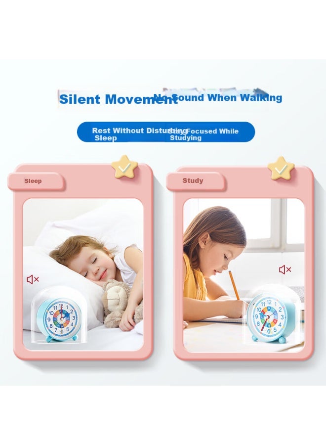 Cat Prince Cat Prince Children's Alarm Clock Cute Creative Mechanical Clock Cartoon Bedside Student Special Wake-up Artifact New Boys And Girls Clock Lazy Desktop Time Manager Pink - Image 3