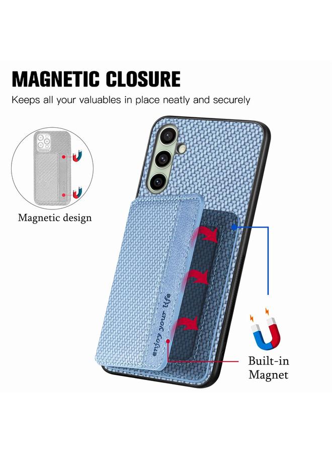 S-TOP Case For Samsung Galaxy A36 Carbon Fiber Magnetic Card Wallet RFID Blocking Phone Case - Image 3