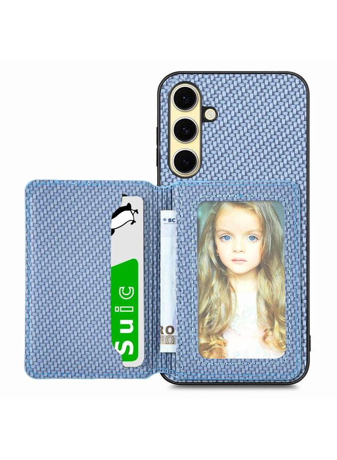 S-TOP Case For Samsung Galaxy A36 Carbon Fiber Magnetic Card Wallet RFID Blocking Phone Case - Image 1