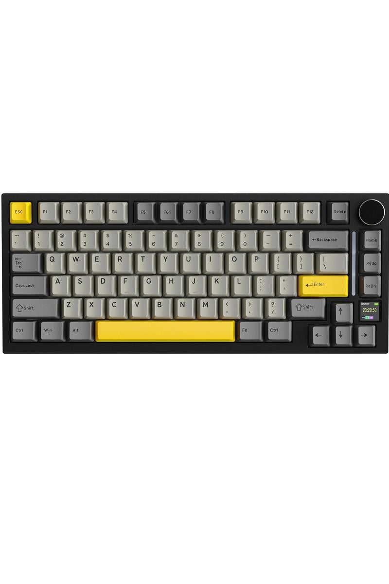 Attack Shark X820 Ultra Wireless Gaming Mechanical Keyboard with TFT Smart Display&Knob,75% Hot Swappable Custom Gasket-Mounted Keyboard,Tri-Mode(Wire/2.4GHz/BT)-Star Black&Shark Switch - Image 1