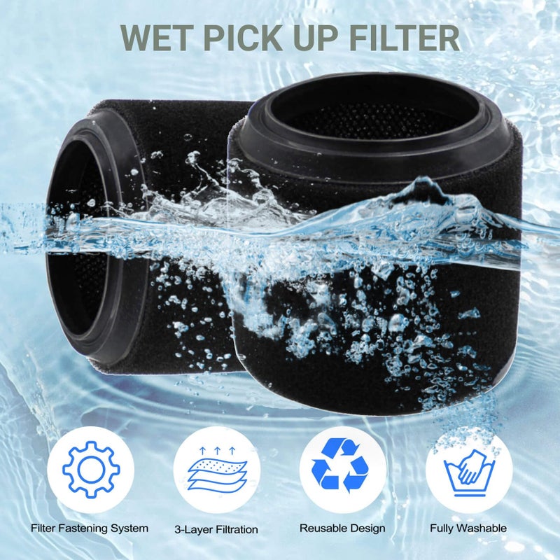 GIBTOOL 2 Pack VF3700 Filter Compatible with Rigid Vac 3-4.5 Gallon Vacuum Cleaners, Wet Application Foam Filter Fit WS0301VA WS0400DE WS14045 - Image 3