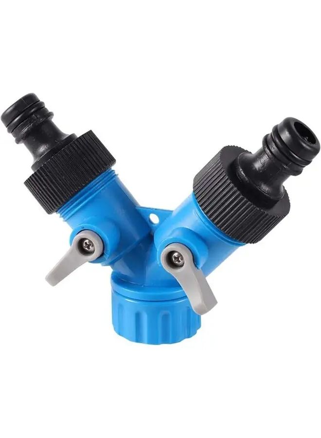 Durable ABS Y Shaped Quick Connector Valve 3 4 Inch Female Thread Blue Black - Image 1