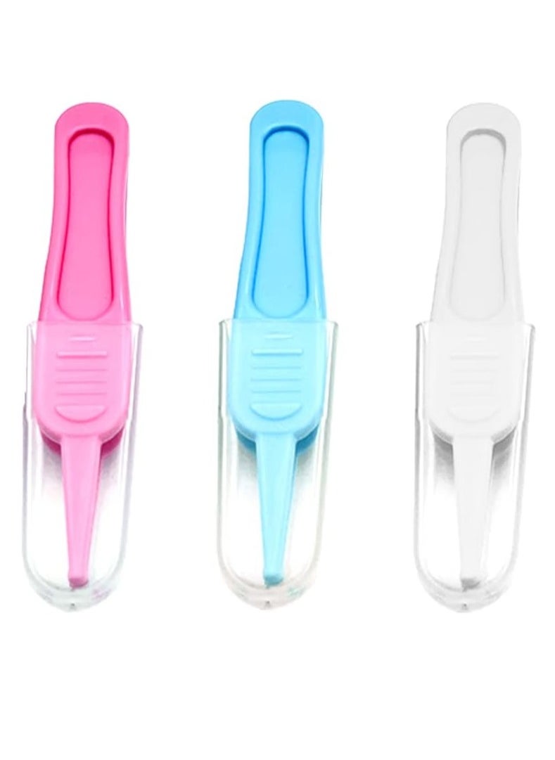 Gonice Baby Nose Tweezers, 3 Pieces Icleaning Safety Baby Nose Tweezers, Baby Care Cleaning Tweezers, Round Head Baby Nose Tweezers, for Baby Nose Care  - Image 1