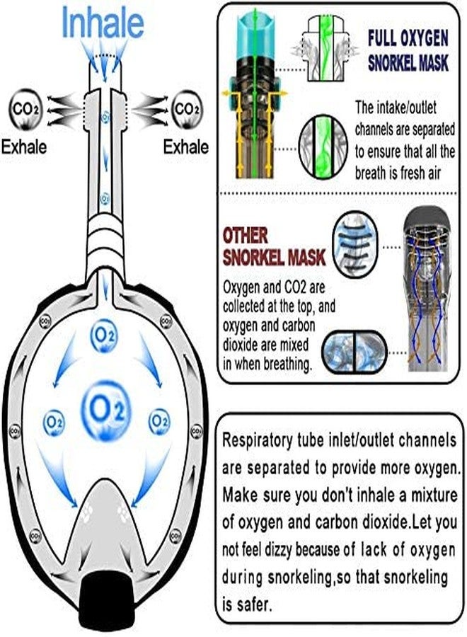 Jolfay Snorkle mask Full Face Snorkeling Mask Leak Design Dive Mask for Adults and Youth for Travel Beach Sea Underwater Swimming PoolScuba Diving Grey (L/LX) - Image 2
