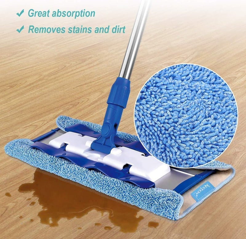 KEEPOW Microfiber Cleaning Cloth Compatible with MR.SIGA Professional Microfiber Mop for Hardwood, Wet & Dry Mopping Pads for Floor Cleaning, Pack of 3 - Image 2